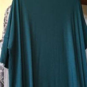 Teal tee-shirt dress - loose fit and 3/4 sleeves